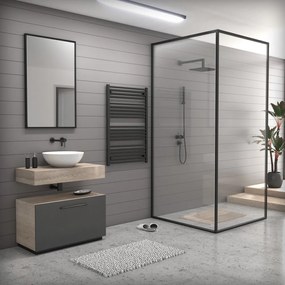 Fekete 750x1100mm törölközőszárítós fürdőszobai radiátor Welland Lux | Készletről | Gyors kiszállítással