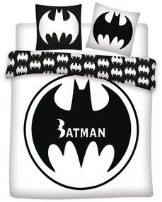 Batman White dupla, kétszemélyes ágyneműhuzat 240×220cm, 65x65 cm