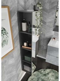 Antracitszürke fürdőszoba szekrény 31x144 cm Vasio – Germania