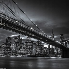 Poszter 20x20cm Brooklyn híd és Alsó-Manhattan panoráma alkonyatkor 4