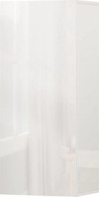 HOMCOM fali fürdőszobai szekrény, fogantyú nélküli ajtó, 2 állítható edzett üvegpolc, 30 x 23,4 x 71,2 cm, fényes fehér | Aosom