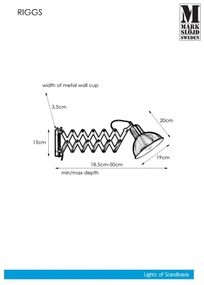 Markslöjd 108105 - Fali lámpa RIGGS 1xE27/60W/230V fekete