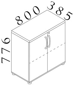 Visio LUX alacsony szekrény 80 x 38,5 x 76 cm, dió