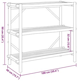 vidaXL 3 szintes bambusz polc 100 x 40 x 90 cm