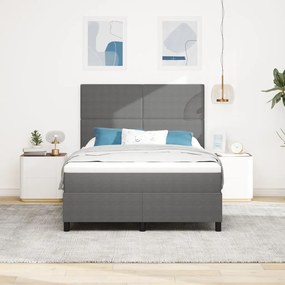 Boxspringágy matraccal Világosszürke 140x200 cm Kordbársony
