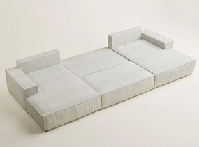 Krémszínű zsenília kinyitható-tárolóhelyes sarokkanapé (U alakú) Kyoto – Maison de Rêve