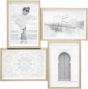 Moly képkeret 4 db képhez, fehér