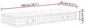 közepes keménységű zsebrugós matrac 80 x 200 cm