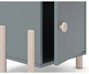 Szürkészöld borovi fenyő gyerek éjjeliszekrény Enola – Marckeric