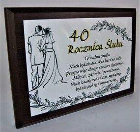 Elegáns Ajándék 40. házassági évfordulóra Minőségi oklevél!