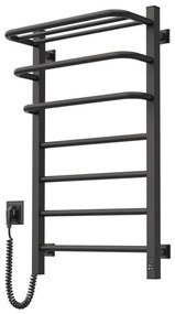 Fürdőszobai elektromos radiátor termosztáttal FORTIS 350W/230V 80,6 cm IP44 fekete baloldali