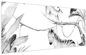 Kép - Akvarell dzsungel (120x50 cm)