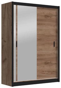 SABRINA gardróbszekrény tükörrel, 150x215 cm, craft tölgy