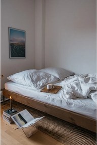 Barna borovi fenyő franciaágy ágyráccsal 140x200 cm Core – Karup Design