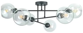 Keter Lighting Csillár rúdon VASCO 6xE27/60W/230V fekete/átlátszó KE0146