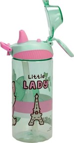 Disney Marie Little Lady műanyag szívószálas kulacs akasztóval 450 ml