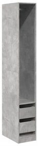Betonszürke szerelt fa ruhásszekrény 30 x 50 x 200 cm