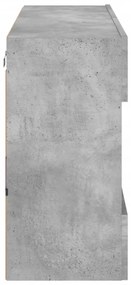 betonszürke falra szerelhető TV-szekrény LED-del 98,5x30x60,5cm