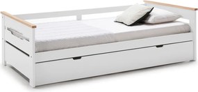 Fehér borovi fenyő gyerekágy kihúzható pótággyal 90x190 cm Elisa – Marckeric
