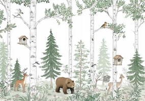 Fotótapéta Gyerekeknek Erdő Állatok Fák Gyerekszoba 400x280