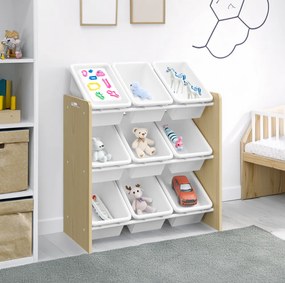 Rendszerező/játéktároló polc, természetes/fehér, BOIS