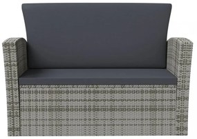 16 részes szürke polyrattan kerti ülőgarnitúra párnákkal