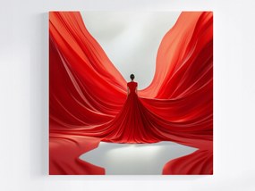 Canvas Vászonkép Nő Lány Sziluett Figura Piros 40x40