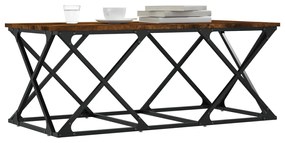 Füstös tölgy színű szerelt fa dohányzóasztal 100 x 49 x 40 cm