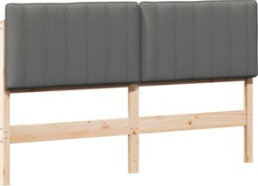 vidaXL Kárpitozott fejtámla fejtámlával Barna és Világosszürke 160 cm