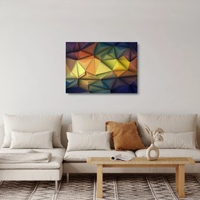 Kép - Sokszögű 3D absztrakció (üvegen) (70x50 cm)