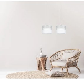 Csillár zsinóron LIMA 2xE27/60W/230V ezüst/fehér