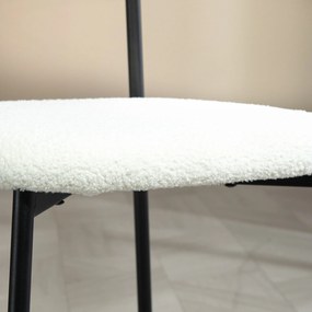 HOMCOM 2 darabos vintage étkezőszék készlet shaggy üléssel és ívelt fa háttámlával, nappalihoz, étkezőhöz, hálószobához, krém és barna | Aosom