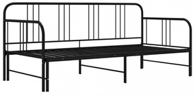 fekete fém kihúzható kanapéágy-keret 90 x 200 cm