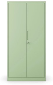 Zárható tárolószekrény DAWID, 900 x 1850 x 450 mm, Fresh Style: pasztellzöld