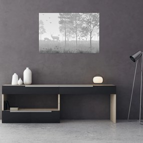 Kép - rét szarvasokkal (90x60 cm)
