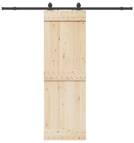 fekete acél tolóajtó fémszerelék készlet 213 cm