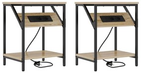 Éjjeli Szekrények 2 pcs sonoma tölgy 38 x 30 x 48 cm Faanyag