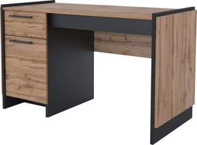 PC asztal 130, wotan tölgy/fekete, AMONI 1D1S