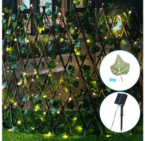 Aigostar - LED Napelemes lánc 102xLED/2x0,7m IP65 meleg fehér ivy