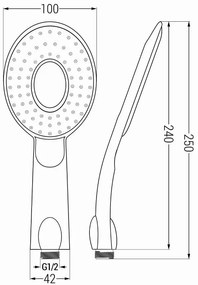 Mexen tartozékok - 1 pontos kézizuhany készlet R-73, fekete, 785736052-70