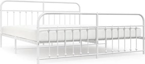 vidaXL fehér fém ágykeret fej- és lábtámlával 193 x 203 cm