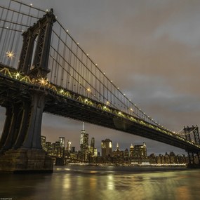 Poszter 30x30cm Manhattan híd és New York panoráma, Assaf Frank