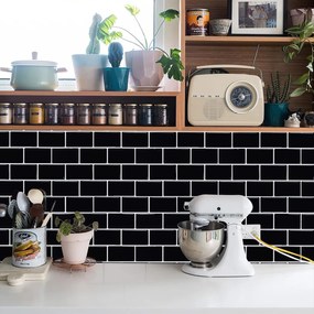 PIPPER | Felragasztható csempe - 3D mozaik - Fekete tégla