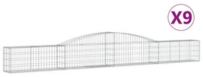9 db íves horganyzott vas gabion kosár 400x30x40/60 cm