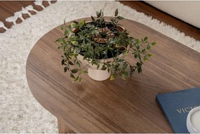 Sötétbarna dohányzóasztal diófa dekorral 60x119 cm Sable – Kalune Design