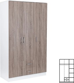 Miami gardróbszekrény 120x205 cm yorki tölgy-fehér