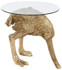 Design lerakóasztal arany színű strucc