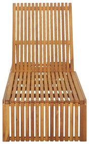 Tömör akácfa napozóágy párnával