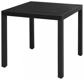 Fekete alumínium és wpc kerti asztal 80 x 80 x 74 cm