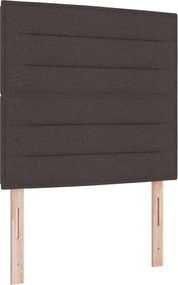 vidaXL LED ágytámla LED -es lámpákkal Sötét Barna 100 cm Poliészter